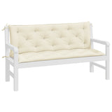 Garden Bench Cushions 2 pcs Cream White 150x50x7 cm Oxford Fabric - Top-Down View