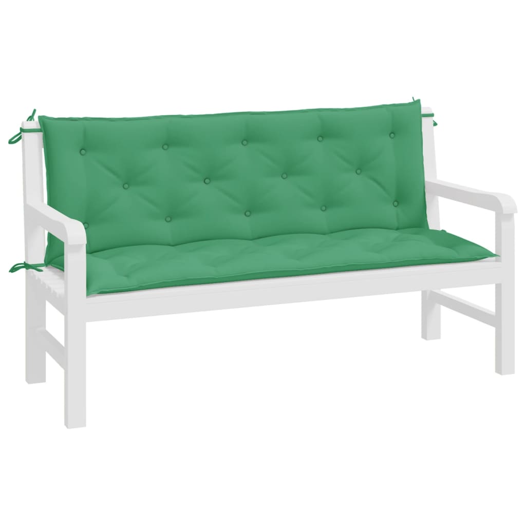 Garden Bench Cushions 2pcs Green 150x50x7cm Oxford Fabric