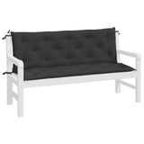 Garden Bench Cushions 2pcs Black 150x50x7cm Oxford Fabric - Top-Down View