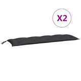 Garden Bench Cushions 2pcs Black 150x50x7cm Oxford Fabric - 45-Degree Angle