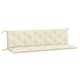 Garden Bench Cushions 2 pcs Cream White 180x50x7 cm Oxford Fabric - Front View