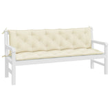 Garden Bench Cushions 2 pcs Cream White 180x50x7 cm Oxford Fabric - Top-Down View