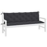 Garden Bench Cushions 2pcs Black 180x50x7cm Oxford Fabric - Top-Down View
