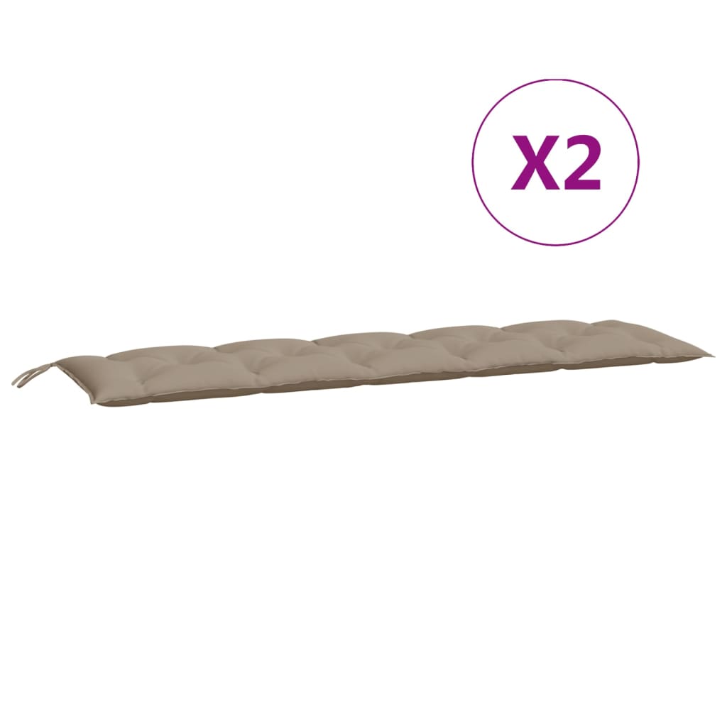 Garden Bench Cushions 2pcs Taupe 180x50x7cm Oxford Fabric