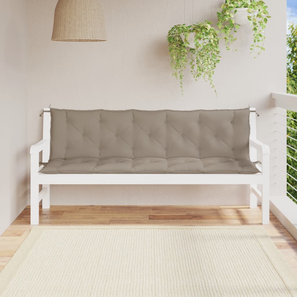 Garden Bench Cushions 2pcs Taupe 180x50x7cm Oxford Fabric