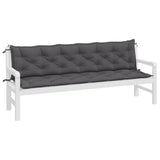 Garden Bench Cushions 2pcs Anthracite 200x50x7cm Oxford Fabric - Side View