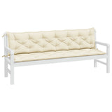 Garden Bench Cushions 2pcs Cream White 200x50x7cm Oxford Fabric - Side View