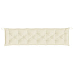 Garden Bench Cushions 2pcs Cream White 200x50x7cm Oxford Fabric