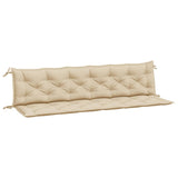 Garden Bench Cushions 2 pcs Beige 200x50x7 cm Oxford Fabric - Front View