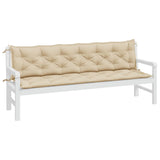 Garden Bench Cushions 2 pcs Beige 200x50x7 cm Oxford Fabric