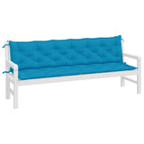Garden Bench Cushions 2pcs Light Blue 200x50x7cm Oxford Fabric - Side View