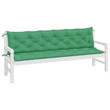 Garden Bench Cushions 2pcs Green 200x50x7cm Oxford Fabric - Side View
