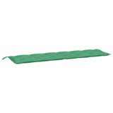 Garden Bench Cushions 2pcs Green 200x50x7cm Oxford Fabric - Top-Down View