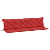 Garden Bench Cushions 2pcs Red 200x50x7cm Oxford Fabric - Front View