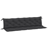 Garden Bench Cushions 2pcs Black 200x50x7cm Oxford Fabric - Front View