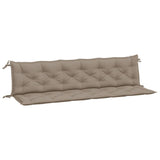 Garden Bench Cushions 2 pcs Taupe 200x50x7 cm Oxford Fabric - Front View