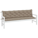 Garden Bench Cushions 2 pcs Taupe 200x50x7 cm Oxford Fabric - Side View