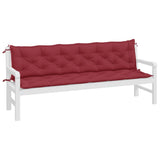 Garden Bench Cushions 2pcs Wine Red 200x50x7cm Oxford Fabric - Side View