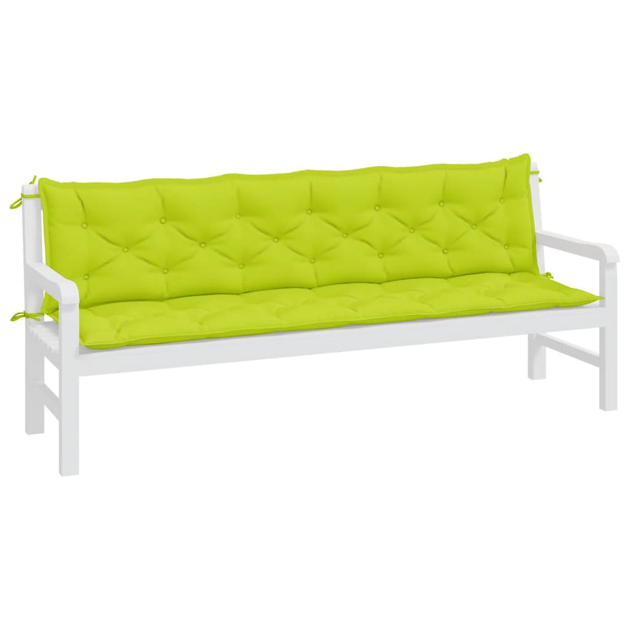 Garden Bench Cushions 2pcs Bright Green 200x50x7 cm