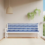 Garden Bench Cushions 2pcs Blue&White Stripe 200x50x7cm Fabric