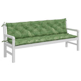Garden Bench Cushions 2pcs Leaf Pattern 200x50x7cm Fabric - Top-Down View
