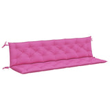 Garden Bench Cushions 2pcs Pink 200x50x7cm Fabric - Front View