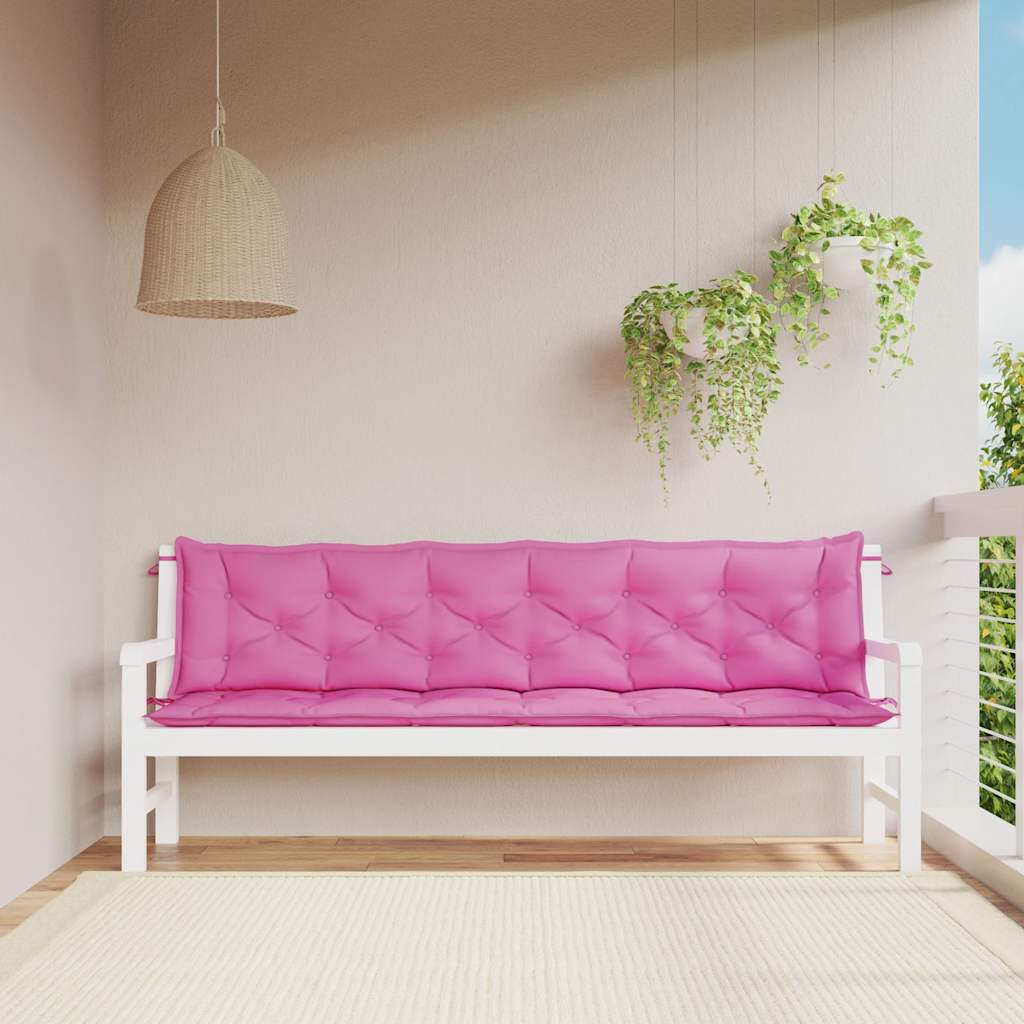 Garden Bench Cushions 2pcs Pink 200x50x7cm Fabric