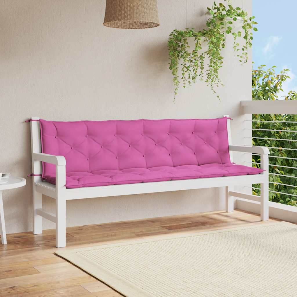 Garden Bench Cushions 2pcs Pink 200x50x7cm Fabric