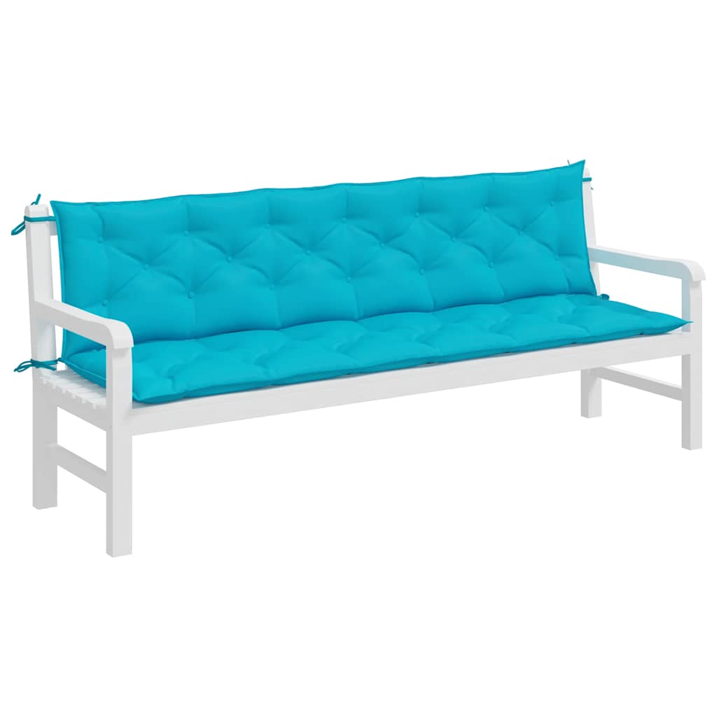 Garden Bench Cushions 2pcs Turquoise 200x50x7cm Fabric