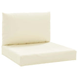 Pallet Cushions 2 pcs Cream White Oxford Fabric - Front View