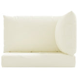 Pallet Cushions 3 pcs Cream White Oxford Fabric - Top-Down View