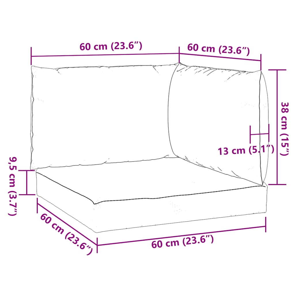 Pallet Cushions 3 pcs Cream White Oxford Fabric
