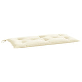 Garden Bench Cushion Cream White 110x50x7 cm Oxford Fabric - Front View