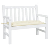 Garden Bench Cushion Cream White 110x50x7 cm Oxford Fabric - Side View