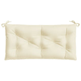 Garden Bench Cushion Cream White 110x50x7 cm Oxford Fabric - Top-Down View