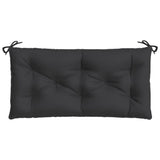 Garden Bench Cushion Black 110x50x7 cm Oxford Fabric - Top-Down View