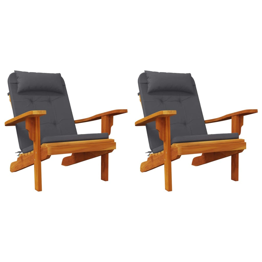 Adirondack Chair Cushions 2 pcs Anthracite Oxford Fabric