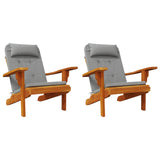 Adirondack Chair Cushions 2 pcs Grey Oxford Fabric