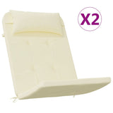 Adirondack Chair Cushions 2 pcs Cream Oxford Fabric - Front View