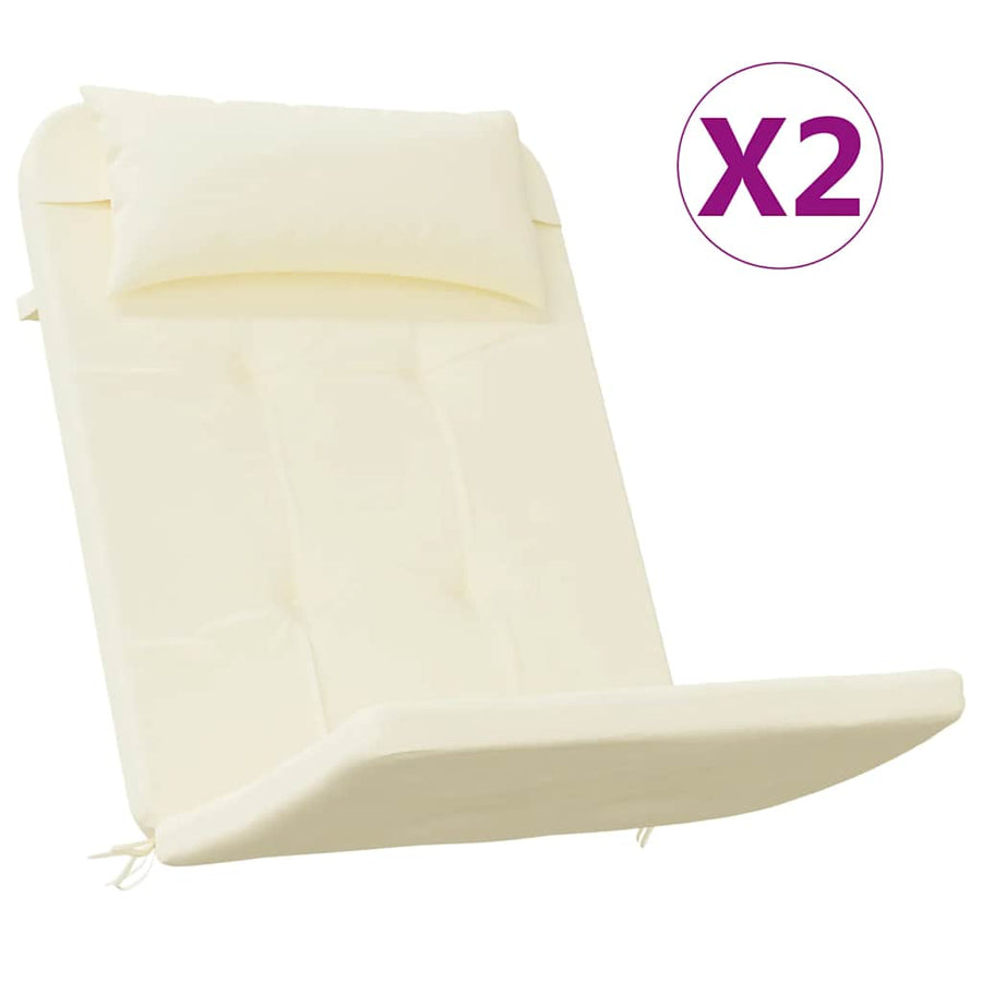 Adirondack Chair Cushions 2 pcs Cream Oxford Fabric