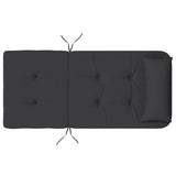 Adirondack Chair Cushions 2 pcs Black Oxford Fabric - Low Angle