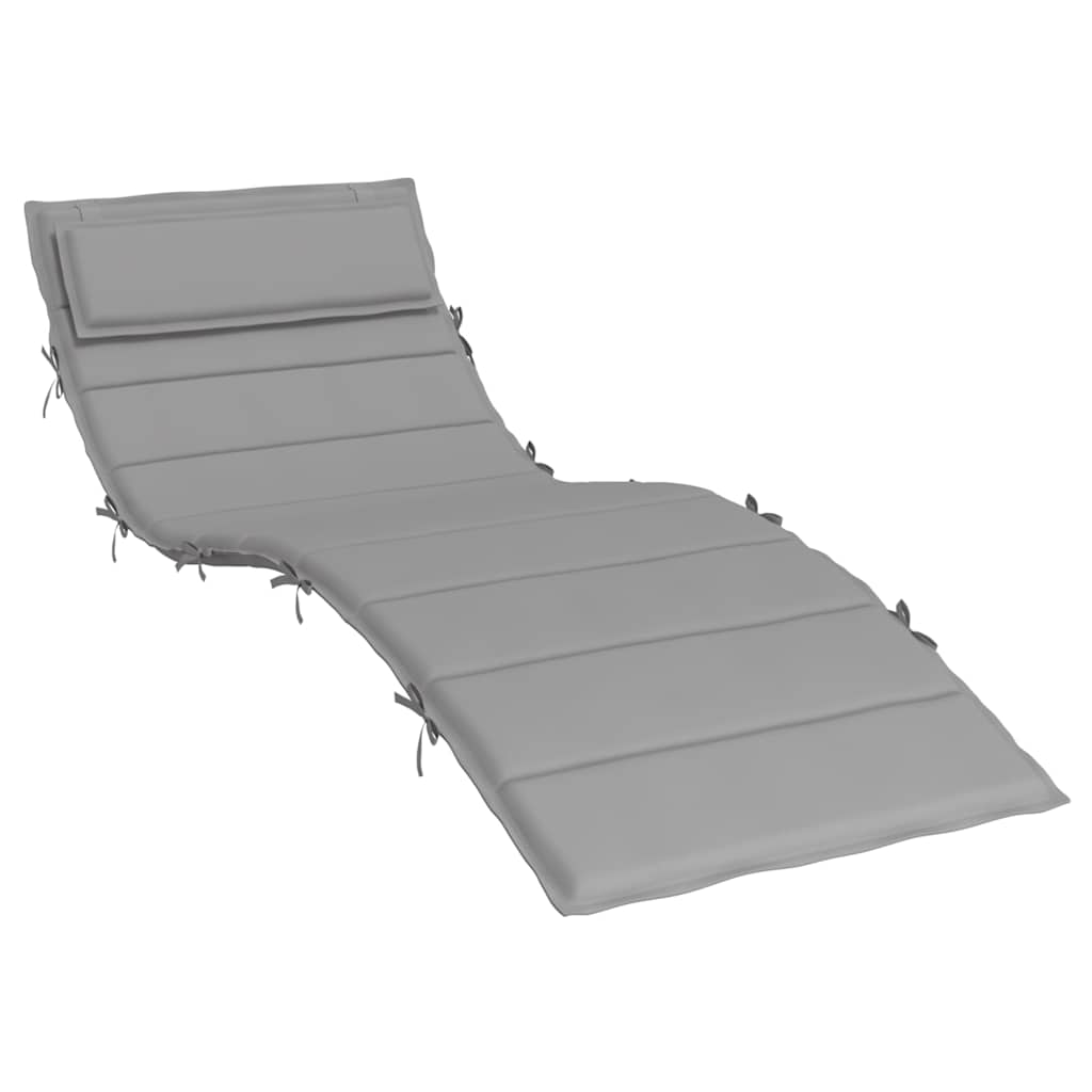 Sun Lounger Cushion Grey 180x60x4 cm Oxford Fabric