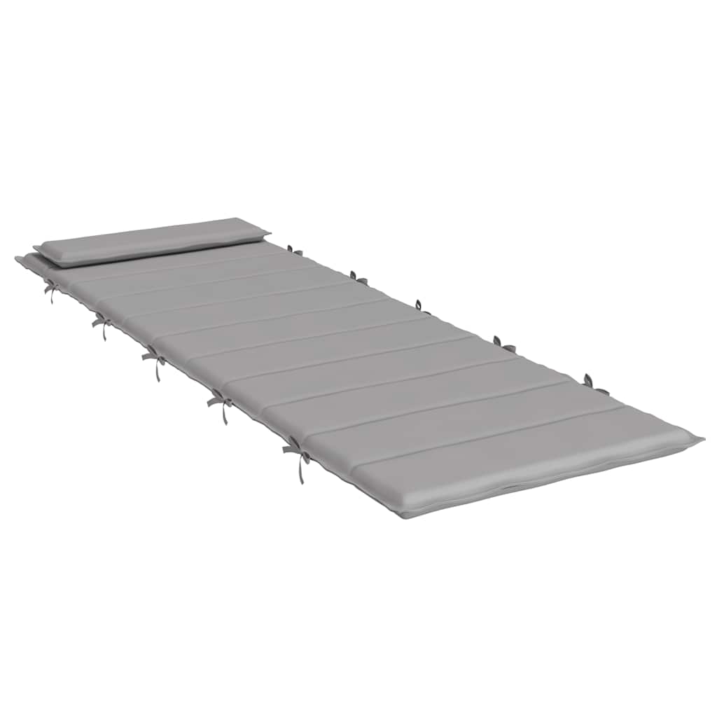 Sun Lounger Cushion Grey 180x60x4 cm Oxford Fabric