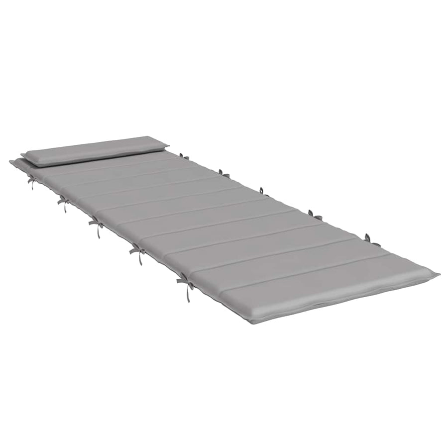 Sun Lounger Cushion Grey 180x60x4 cm Oxford Fabric