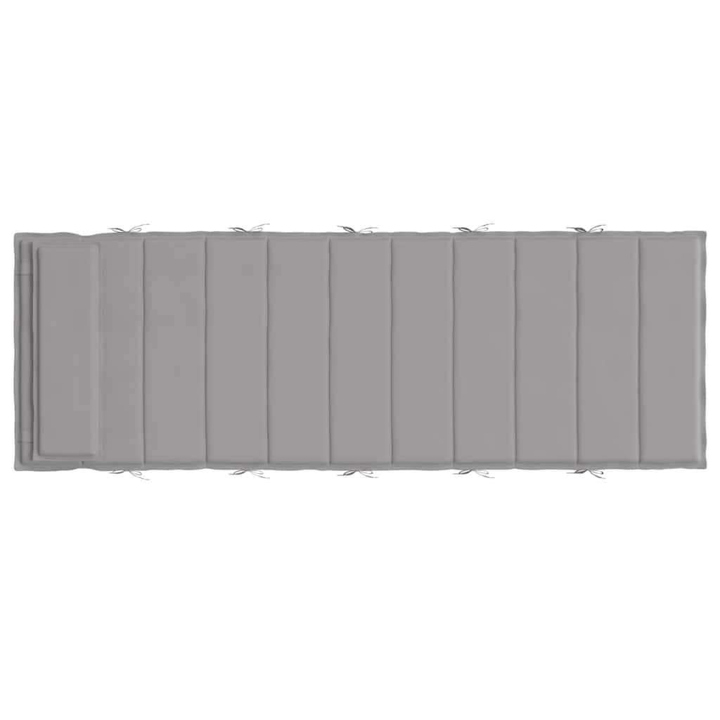 Sun Lounger Cushion Grey 180x60x4 cm Oxford Fabric