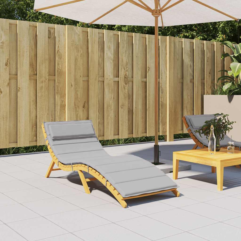 Sun Lounger Cushion Grey 180x60x4 cm Oxford Fabric