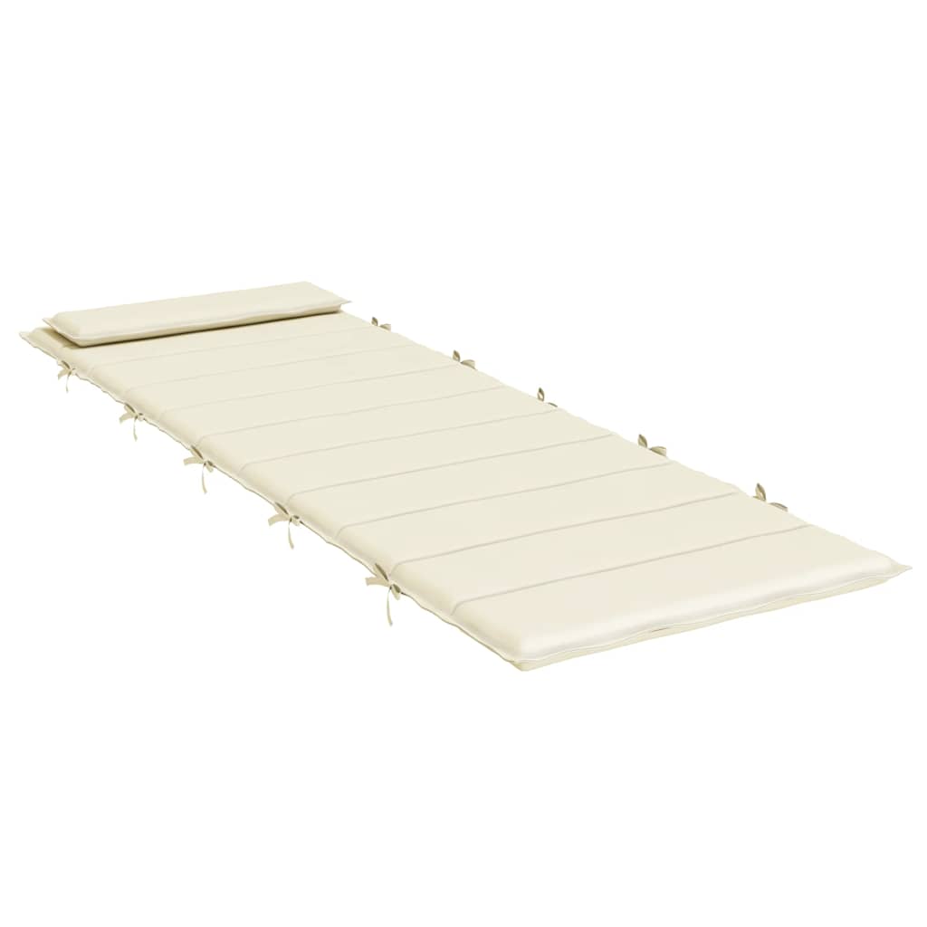 Sun Lounger Cushion Cream 180x60x4 cm Oxford Fabric