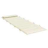Sun Lounger Cushion Cream 180x60x4 cm Oxford Fabric - Top-Down View