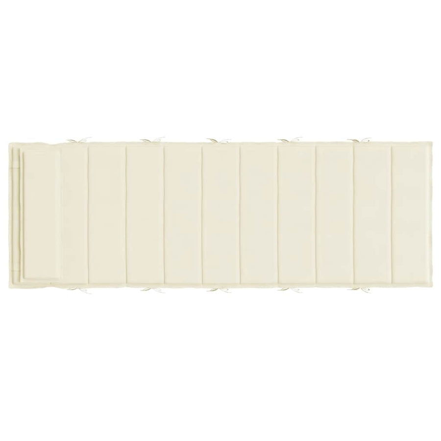 Sun Lounger Cushion Cream 180x60x4 cm Oxford Fabric