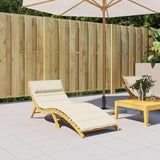 Sun Lounger Cushion Cream 180x60x4 cm Oxford Fabric